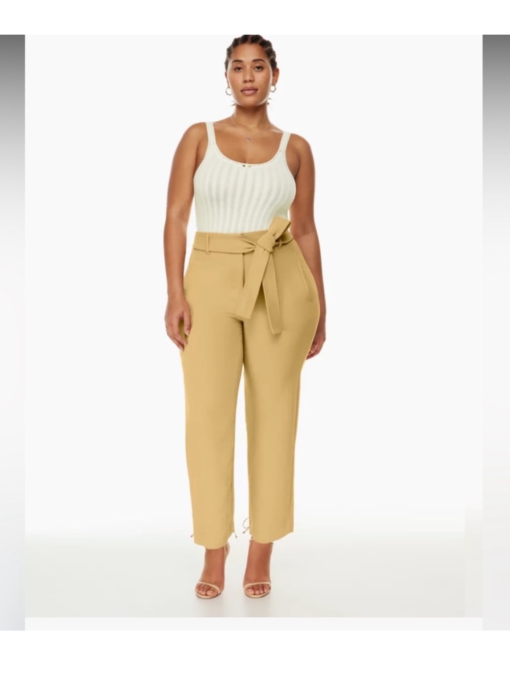 Aritzia Wilfred Tie-Front Pants Casual High Waisted Belted Sz 10